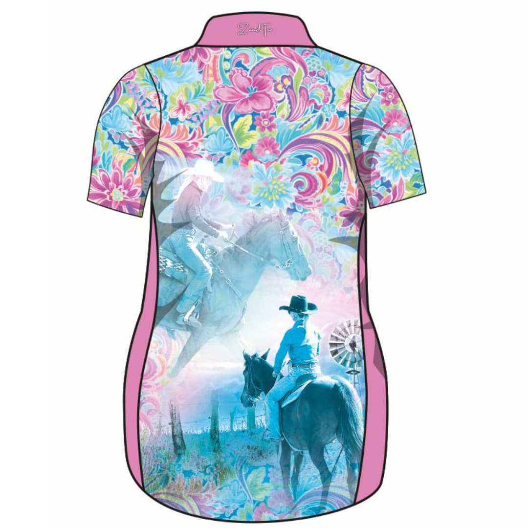 Western | Cowgirl Paisley Lifestyle Fishing Dress ★Pre-Order★ Z and TEE Beach Dress COUNTRY WESTERN DESIGNS cowgirl Floral GIRL'S DESIGNS horse KIDS Matching Shirt Paisley pink POCKETS quick dry Ranch SUN SAFE Teal UPF windmill WOMEN'S DESIGNS