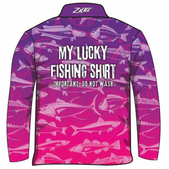 ☆Pre-Order☆ Fishing  Lucky Fishing Purple Pink Shirt Long or