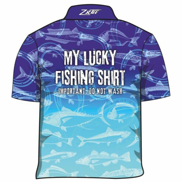 ☆Pre-Order☆ Fishing  Lucky Fishing Blue Shirt Long or Short Sleeve – Z and  TEE