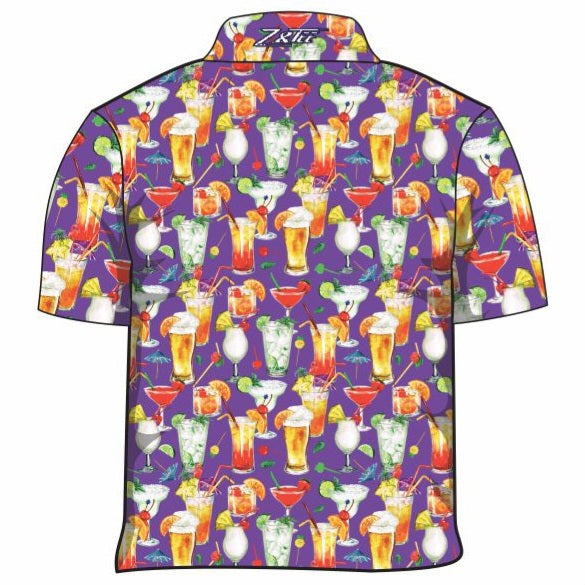 Tropical | Cocktail Fruit Tingle Fishing Shirt ★Pre-Order★ Z and TEE cruise Multi Colour purple quick dry SUN SAFE tropical UPF WOMEN'S DESIGNS womens