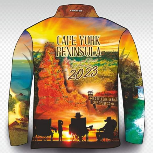 Cape York | Yellow Highlights Fishing Shirt ★Pre-Order★ Z and TEE 4x4 Aussie Map australian birds BOYS DESIGNS Camp Fire camping cape york Croc FISH FISH DESIGNS MEN'S DESIGNS mens quick dry SUN SAFE sunrise tip UPF WOMEN'S DESIGNS womens yellow
