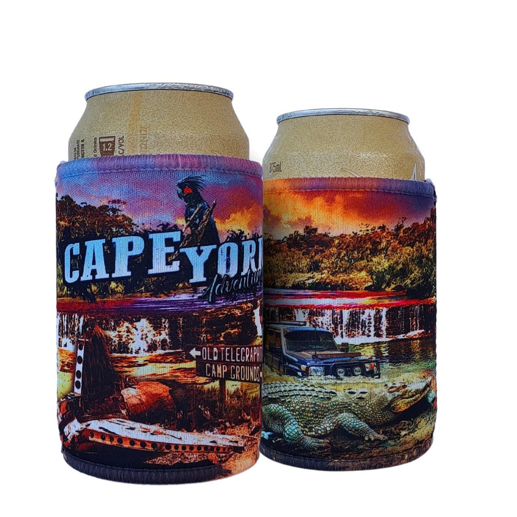 Cape York Sunset Adventure - Yellow Cooler Z and TEE Accessory Aussie Australia Australia Day Australian Australiana can can cooler can holder cape york CAPE YORK DESIGNS DAD HIM ALL in stock lastchance spo-default spo-disabled stubby cooler stubby holder