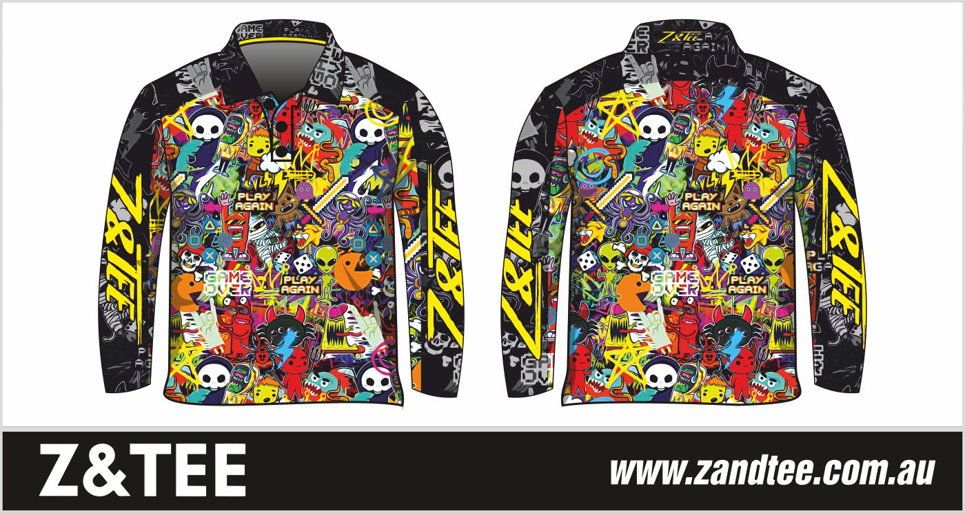 Kids | Graffiti Yellow Fishing Shirt Z and TEE boy boys BOYS DESIGNS camping DAD FISHING Kid's Fishing Kid's Fishing Apparel Kid's Fishing Shirt Kid's Uv Rated Shirts KIDS kids design KIDS DESIGNS Kids UV rated shirt men mens minecraft PATTERN AND PLAIN DESIGNS quick dry spo-default spo-disabled sun sun shirt sun shirts sunsafe SWIMMING uv z&tee