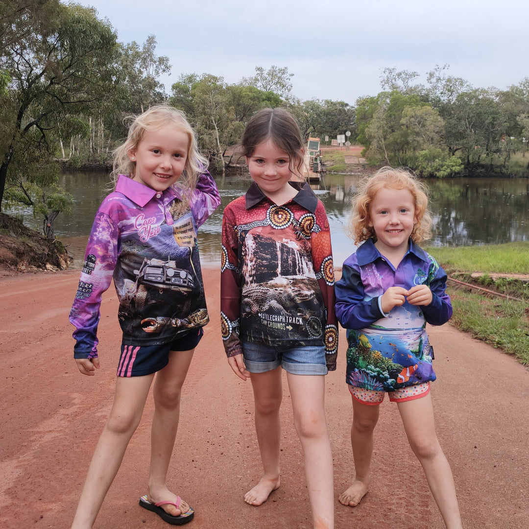 Cape York | Indigenous Cape York Wanderer Maroon Fishing Shirt ★Pre-Order★ Z and TEE ABORIGINAL Aussie Map Australia Australian camping cape york Croc FIRST NATIONS DESIGNS KIDS maroon MEN'S DESIGNS mens quick dry SUN SAFE UPF WOMEN'S DESIGNS womens