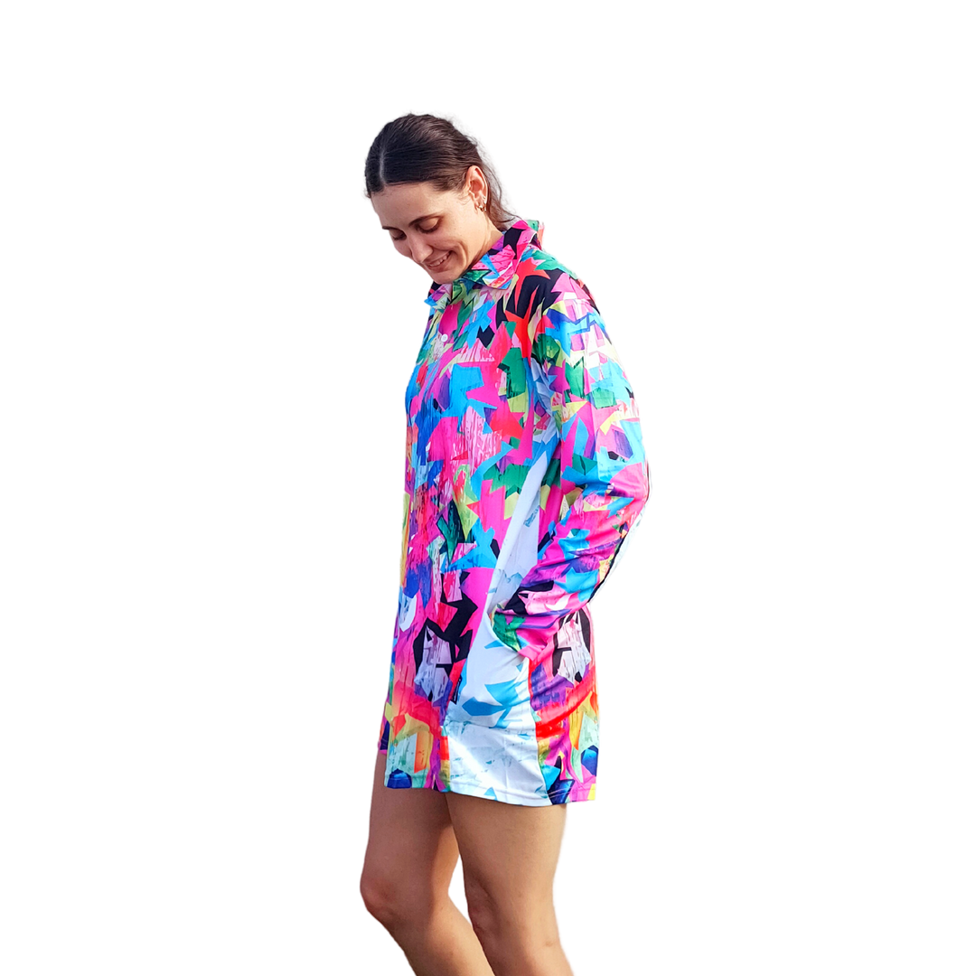 Geo Camo | Man Overboard Lifestyle Fishing Dress ★Pre-Order★ Z and TEE Beach Dress GIRL'S DESIGNS Multi Colour POCKETS quick dry SUN SAFE UPF WOMEN'S DESIGNS