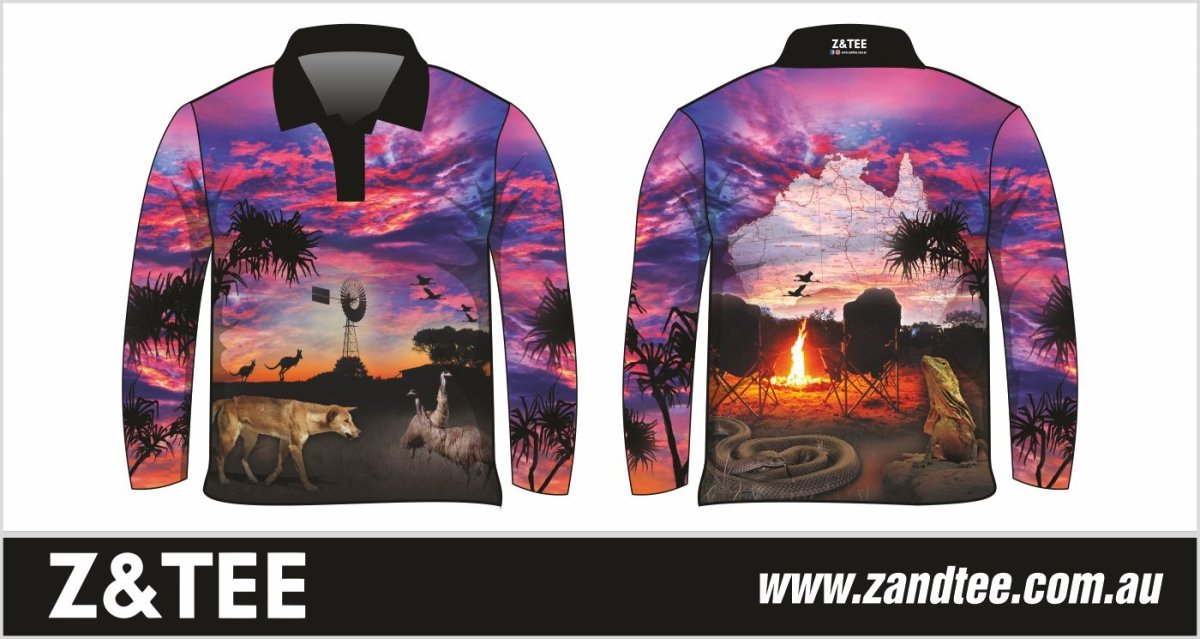 Australian | Camping Pink Fishing Shirt Z and TEE Aussie Aussie Map Australian animals Australiana CAMPING AND CARAVAN DESIGNS GIRL'S DESIGNS Matching shorts outback pink quick dry SUN SAFE UPF windmill WOMEN'S DESIGNS womens