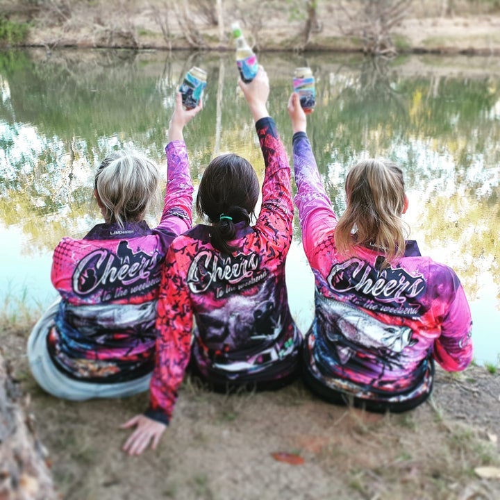 ★Pre-Order★ Fishing | Cheers to the Weekend Pink Fishing Shirt Long or  Short Sleeve