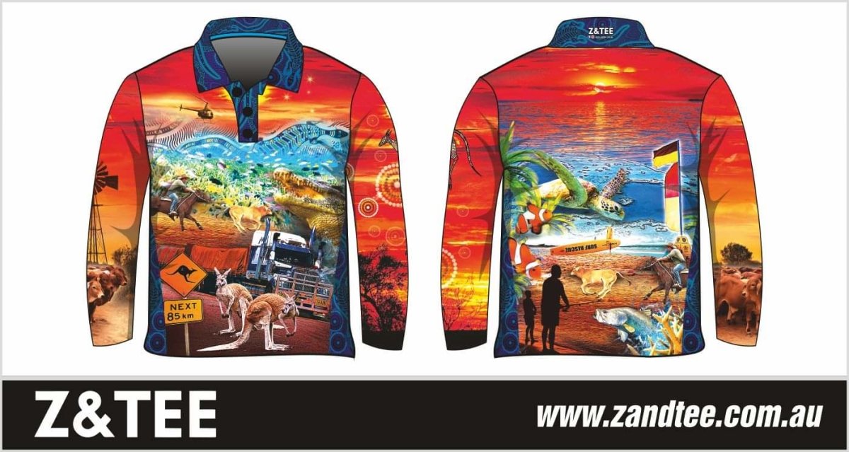 Australian | Downunder Australian Rusty Remix Fishing Shirt Z and TEE Australia Australian animals Australiana BOYS DESIGNS COUNTRY WESTERN DESIGNS cowboy Helicopter mens MEN’S DESIGNS orange outback quick dry SUN SAFE sunrise sydney truck UPF