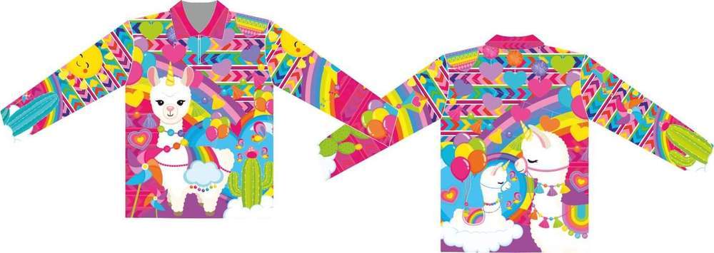 Kids | Llamazing Llamacorn Fishing Shirt ★Pre-Order★ Z and TEE camping fishing GIRL'S DESIGNS KIDS KIDS ALL kids design KIDS DESIGNS Kids UV rated shirt Preorder quick dry spo-default spo-disabled sun sun shirt sun shirts sunsafe uv