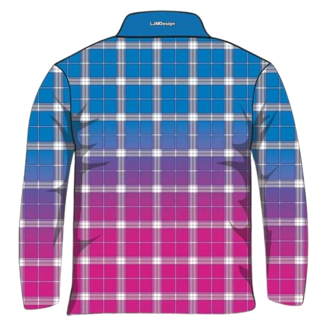 Pattern | Ombre Tartan Fishing Shirt ★Pre-Order★ Z and TEE camping country fishing GIRL'S DESIGNS PATTERN AND PLAIN DESIGNS Preorder quick dry spo-default spo-disabled sun sun shirt sun shirts sunsafe uv western Women womens