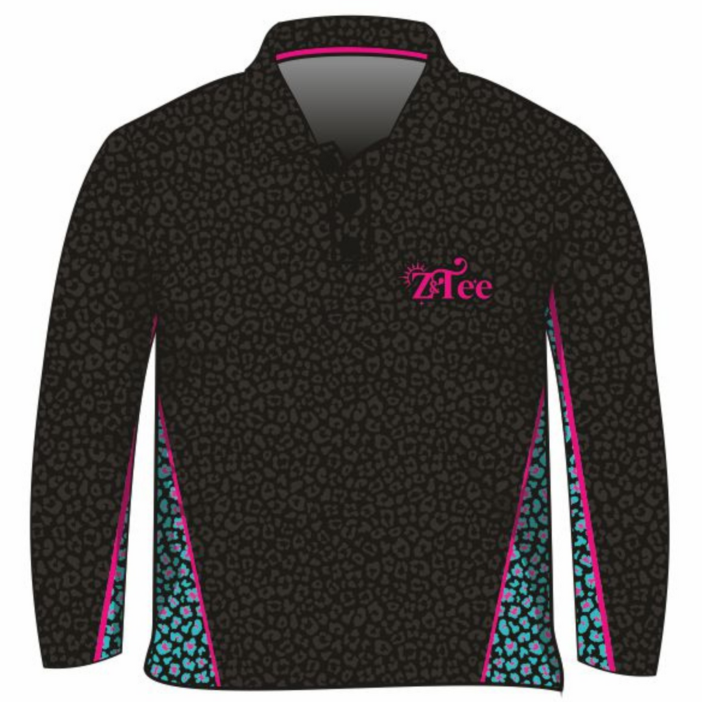 Follow the Sun Wild Side Leopard Black Long Sleeve Sun Shirt Z and TEE black BUY2SHIRTS camping country HER ALL hot pink In Stock lastchance leopard leopard print LJM outback PATTERN AND PLAIN DESIGNS pink quick dry spo-default spo-disabled sun sun shirt sun shirts sunsafe uv Women WOMEN'S DESIGNS Women's Fishing Women's Fishing Shirt womens z&tee