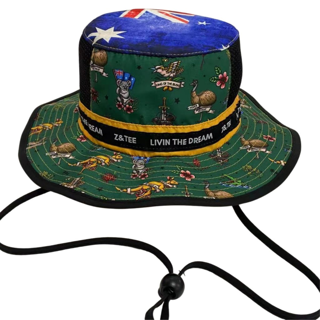 Youths - Adults Wide Brim Hat Straya Z and TEE Aussie Australia Australia Day Australian australiana boxingday DAD HAT HER ALL in stock KIDS ALL lastchance Preorder spo-default spo-disabled