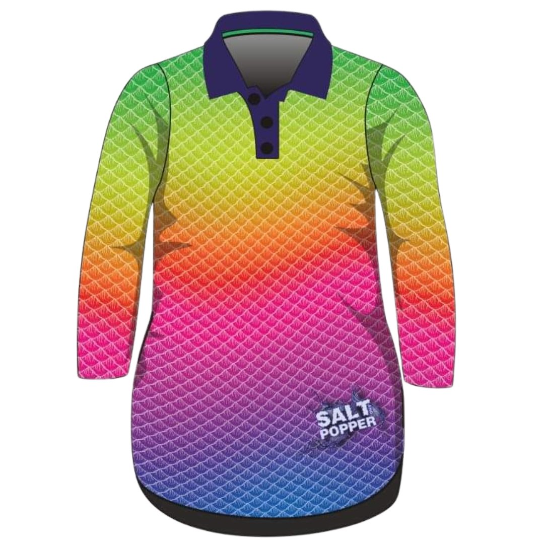Pattern | Salt and Popper Bright Lure Lifestyle Fishing Dress ★Pre-Order★ Z and TEE Beach Dress GIRL'S DESIGNS KIDS Matching Shirt Multi Colour POCKETS quick dry rainbow SUN SAFE UPF WOMEN'S DESIGNS