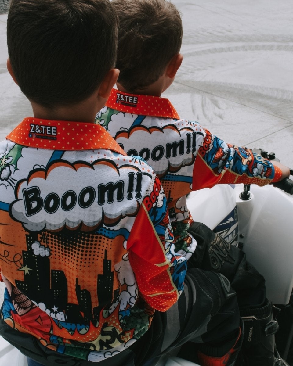 Kids | Superhero Fishing Shirt ★Pre-Order★ Z and TEE boy boys BOYS DESIGNS camping Comic fishing kid Kid's Uv Rated Shirts KIDS KIDS ALL kids design KIDS DESIGNS Kids UV rated shirt men Preorder quick dry spo-default spo-disabled sun sun shirt sun shirts sunsafe Super Hero uv