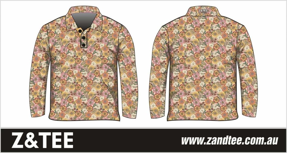 Western | Vintage Daisy Duke Floral Fishing Shirt ★Pre-Order★ Z and TEE beige brown COUNTRY WESTERN DESIGNS Daisies Floral quick dry SUN SAFE UPF Vintage WOMEN'S DESIGNS womens