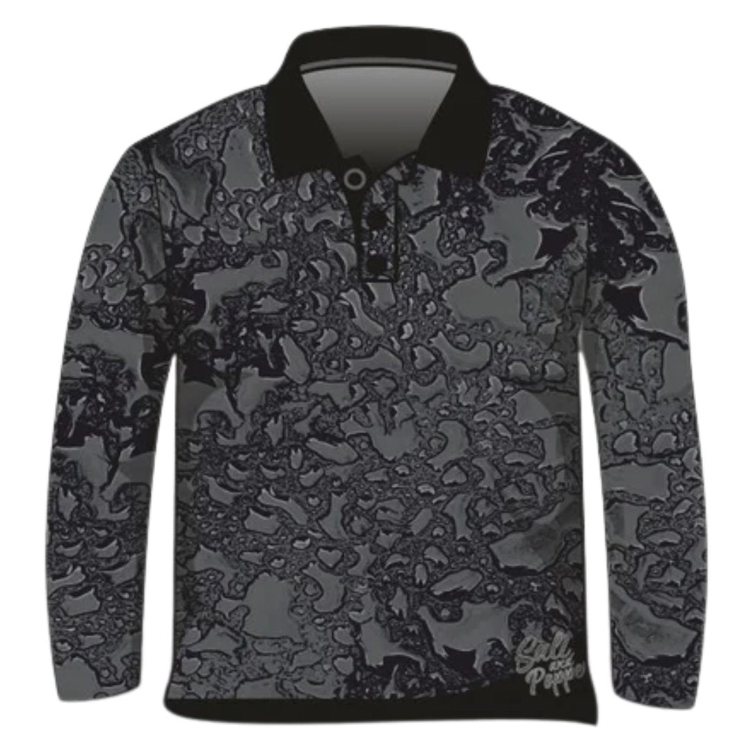 Pattern | Water Beading Black Fishing Shirt ★Pre-Order★ Z and TEE camping fishing men MEN'S DESIGNS mens PATTERN AND PLAIN DESIGNS plain plain colour Preorder quick dry spo-default spo-disabled sun sun shirt sun shirts sunsafe uv