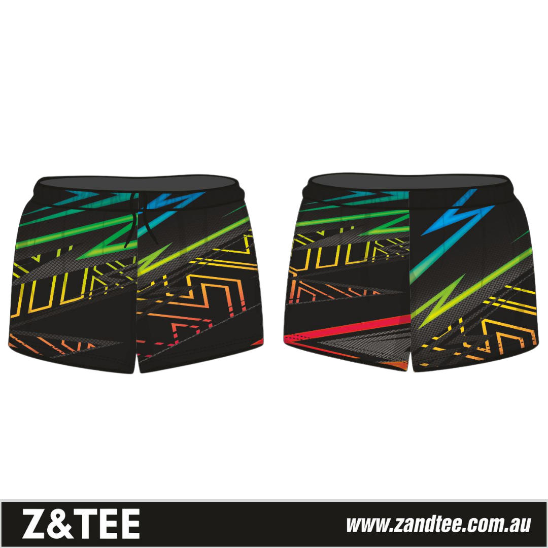 Rugby Shorts | Extreme Lightning Rainbow Flare Onyx ★Pre-Order★