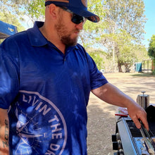 Compass | Topography Navy Fishing Shirt Z and TEE BOYS DESIGNS Compass Living the Dream MEN'S DESIGNS mens Navy quick dry SUN SAFE Topography UPF