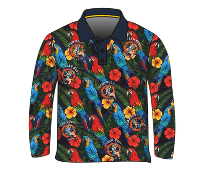 Tropical | Yeah Buoy Hawaiian Navy Fishing Shirt ★Pre-Order★