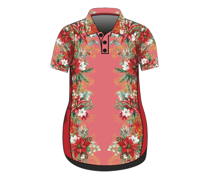 Christmas | Red Floral Christmas Fishing Dress ★Pre-Order★ Z and TEE beach Beach Dress christmas Christmas design Christmas Gift Festive Floral Fun Matching Shirt Merry Christmas pink quick dry red Summer SUN SAFE Ugly Christmas sweater UPF WOMEN'S DESIGNS womens