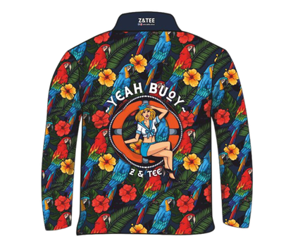 Tropical | Yeah Buoy Hawaiian Navy Fishing Shirt ★Pre-Order★