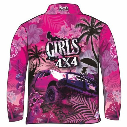 4x4 | Girls Hilux Tropical Pink Long Sleeve Sun Shirt Z and TEE camping FISHING HER ALL In Stock LJM MANDALA MATCHING matching dress PATTERN AND PLAIN DESIGNS quick dry spo-default spo-disabled sun sun shirt sun shirts sunsafe SWIMMING uv Women WOMEN'S DESIGNS womens z&tee