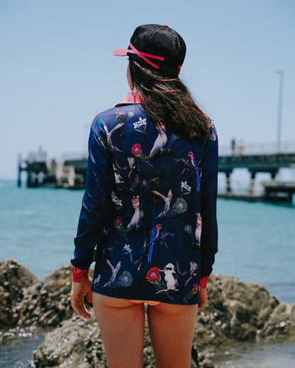 Australian | Birds Navy Fishing Shirt ★Pre-Order★