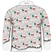 Christmas | Grey Wrapping Christmas Fishing Shirt ★Pre-Order★ Z and TEE Candy cane CHRISTMAS Christmas design Christmas Gift Christmas tree Festive green grey Ho Ho Ho quick dry Santa snow Snow man SUN SAFE UPF wapping white