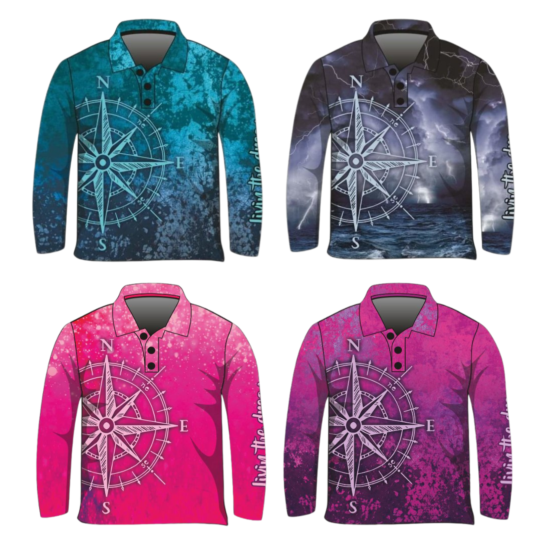 Compass | Teal Livin the dream Fishing Shirt ★Pre-Order★