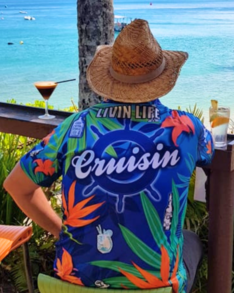 ★Pre-Order★ Cruisin Marine Blue Cruise Shirt Long or Short Sleeve Z and TEE camping cruise Cruising fishing GROUP HOLIDAY LJM MATCHING men mens Preorder quick dry spo-default spo-disabled sun sun shirt sun shirts sunsafe tropical TROPICAL DESIGNS uv VACATION