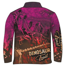 Kids | Dinosaur Trail Fossils Purple Fishing Shirt ★Pre-Order★ Z and TEE camping fishing GIRLS DESIGNS KIDS men Preorder quick dry spo-default spo-disabled sun sun shirt sun shirts sunsafe uv