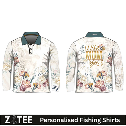 Womens | Mum Boss Eucalyptus Fishing Shirt ★Pre-Order★