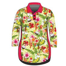 Tropical | Chevron Cocktail Tropical Lifestyle Fishing Dress ★Pre-Order★ Z and TEE Beach Dress cruise Floral Matching Shirt pink POCKETS quick dry SUN SAFE Tropical UPF WOMEN'S DESIGNS yellow