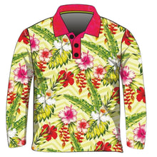 Tropical | Chevron Tropical Fishing Shirt ★Pre-Order★ Z and TEE cruise Floral green matching dress pink quick dry SUN SAFE tropical UPF WOMEN'S DESIGNS womens yellow