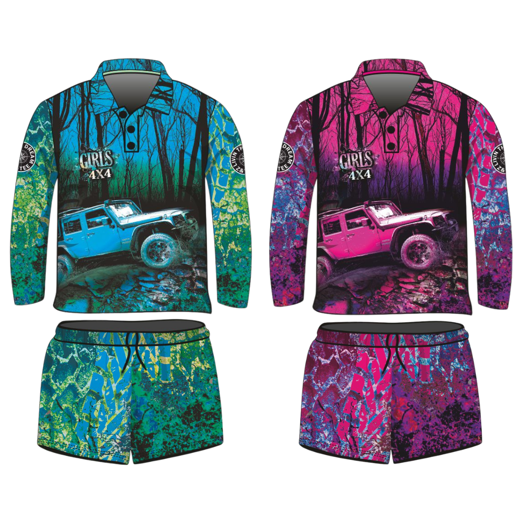 Rugby Shorts | Girls 4x4 Bush Pink Purple ★Pre-Order★