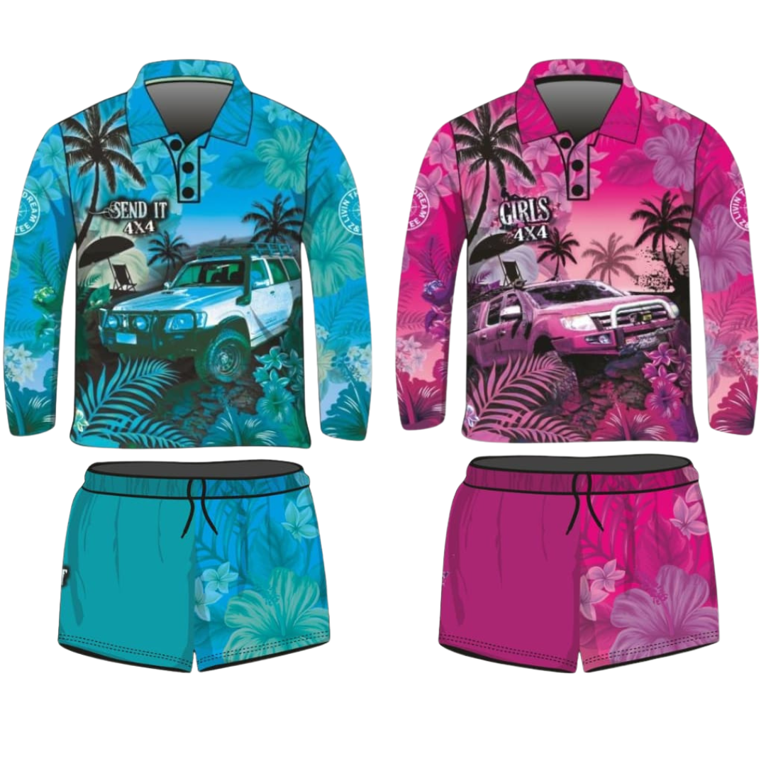 Rugby Shorts | Girls 4x4 Tropical Pink ★Pre-Order★