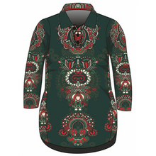 Christmas | Green Paisley Christmas Fishing Dress ★Pre-Order★ Z and TEE Beach Dress boho christmas Christmas design Christmas Gift Festive green Matching Shirt Paisley POCKETS quick dry red SUN SAFE UPF WOMEN'S DESIGNS womens