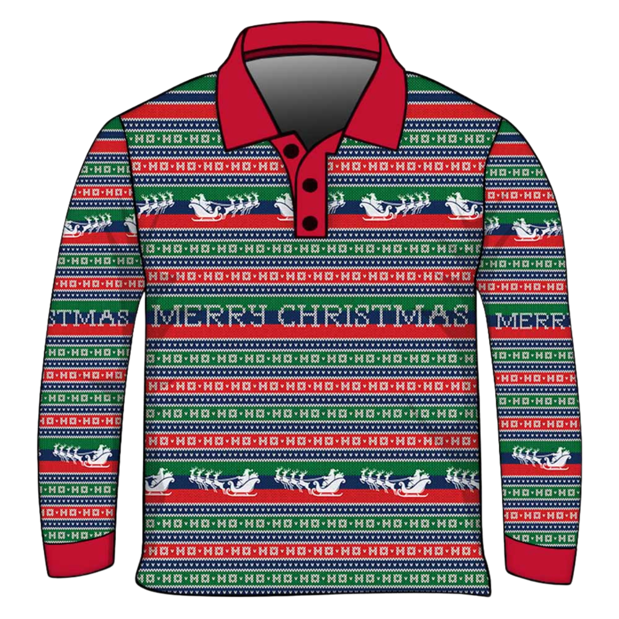 Christmas | HO HO HO Merry Christmas Fishing Shirt - Arrives before Christmas
