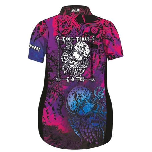 Knot Today | Purple Pink Kraken Fishing Dress Z and TEE blue GIRL'S DESIGNS KIDS kraken matching dress Matching Hat Matching Shirt New Design pink pirate purple quick dry SUN SAFE UPF WOMEN'S DESIGNS womens z&tee
