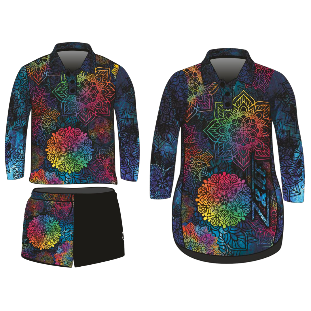 Rugby Shorts | Kaleidoscope Mandala Black ★Pre-Order★