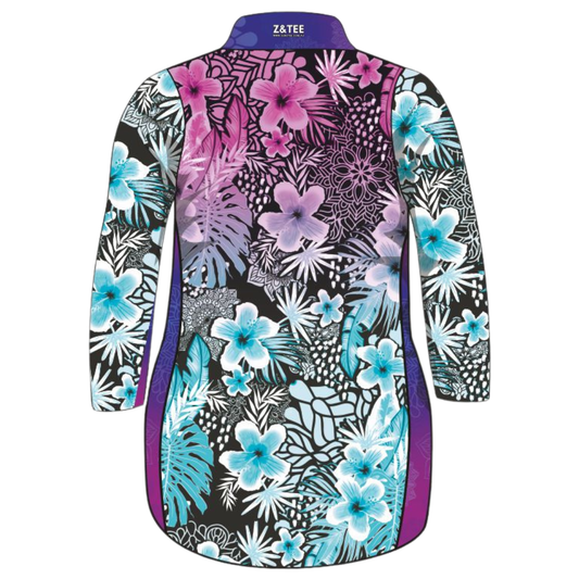 Mandala | Maldives Tropical Fishing Dress ★Pre-Order★ Z and TEE black Complete the Set Floral GIRL'S DESIGNS KIDS matching dress Matching Shirt New Design pink purple quick dry Shirt Set SUN SAFE Teal TROPICAL DESIGNS UPF white WOMEN'S DESIGNS womens