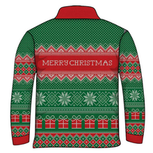 Christmas | Merry Giftwrap Ugly Christmas Fishing Shirt ★Pre-Order★ Z and TEE Christmas Christmas Gift MEN'S DESIGNS mens Merry Christmas New Design quick dry Snow flakes SUN SAFE Ugly Christmas sweater UPF