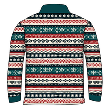 Christmas | Nordic Snowflake Ugly Christmas Fishing Shirt ★Pre-Order★ Z and TEE beige BOYS DESIGNS Christmas GIRL'S DESIGNS green maroon mens New Design quick dry Snow flakes SUN SAFE Ugly Christmas sweater UPF womens