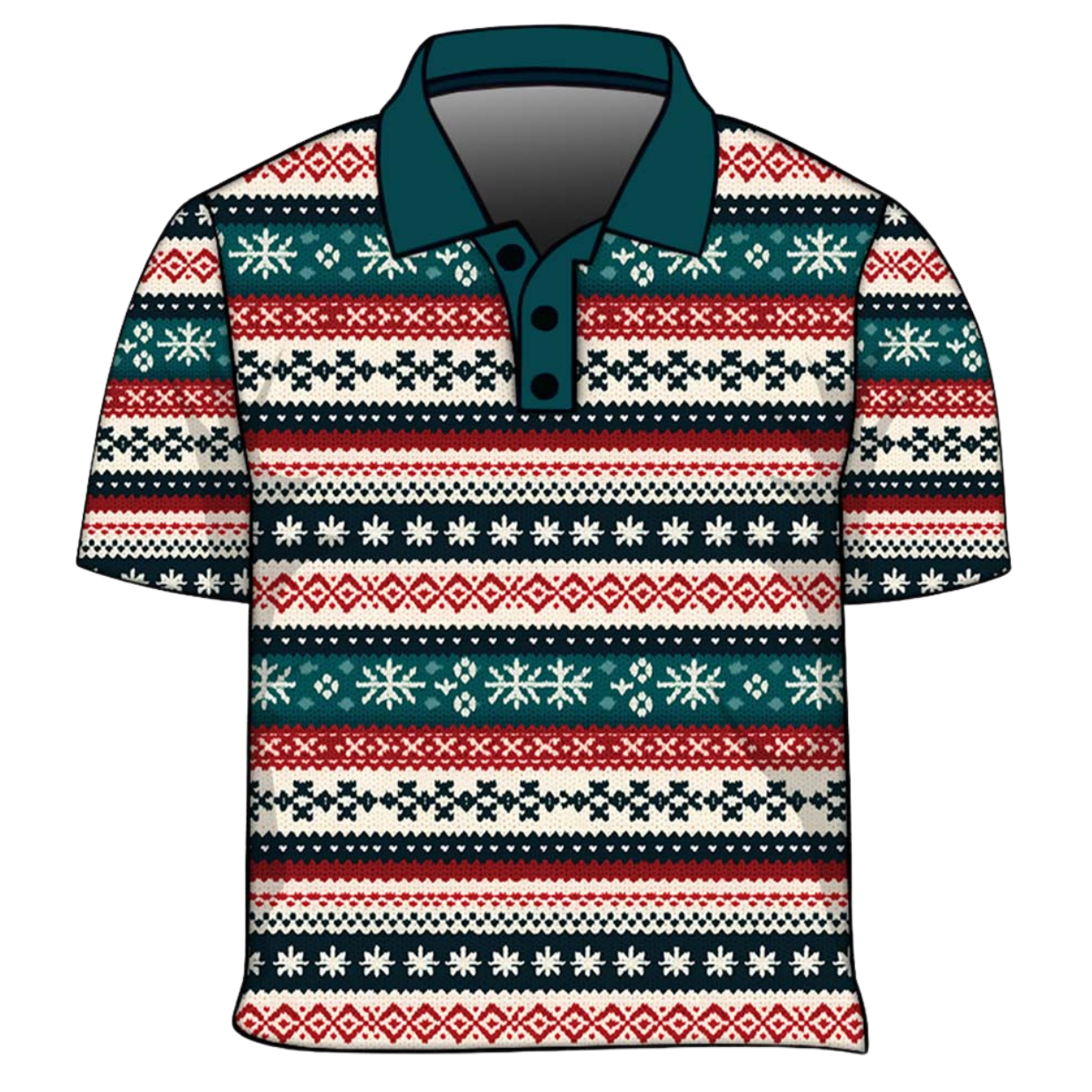 Christmas | Nordic Snowflake Ugly Christmas Fishing Shirt - Arrives before Christmas