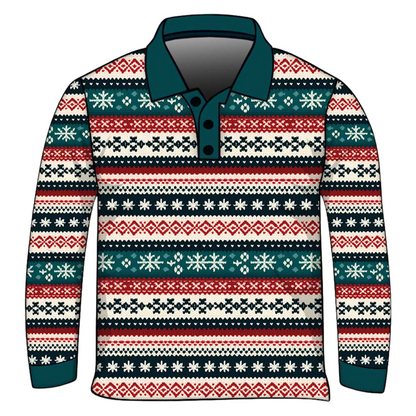 Christmas | Nordic Snowflake Ugly Christmas Fishing Shirt - Arrives before Christmas