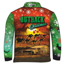 Christmas - Outback Christmas Fishing Shirt ★Pre-Order★ Z and TEE Aussie Australia Australian CHRISTMAS Christmas design Christmas Gift Father Christmas green horse kangaroo koala Matching Singlet outback quick dry Ranch red Santa Sleigh Snow flakes SUN SAFE Uluru UPF