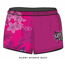 Rugby Shorts | Girls 4x4 Tropical Pink ★Pre-Order★ Z and TEE 4x4 Fishing shorts Floral KID'S DESIGNS Matching Shirt pink quick dry Tropical WOMEN'S DESIGNS