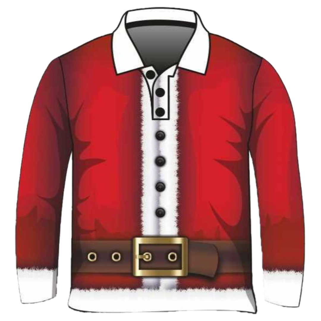Christmas | Santa Claus Suit Fishing Shirt ★Pre-Order★ Z and TEE CHRISTMAS Christmas design Christmas Gift Father Christmas Festive quick dry red Santa Suit SUN SAFE UPF white