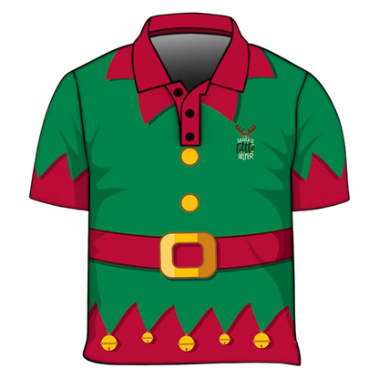 Christmas | Santas Little Helper Green Fishing Shirt - Arrives before Christmas