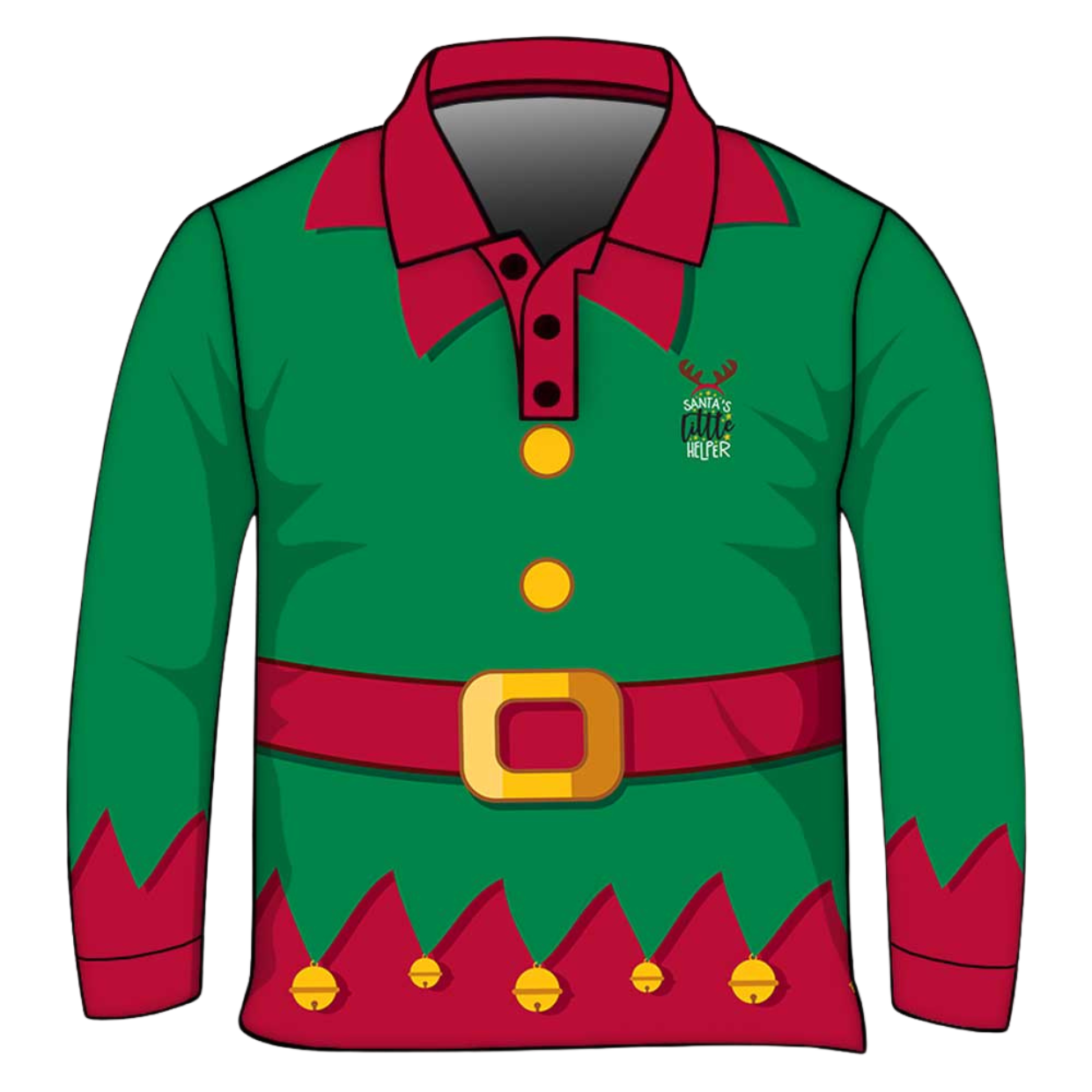 Christmas | Santas Little Helper Green Fishing Shirt - Arrives before Christmas